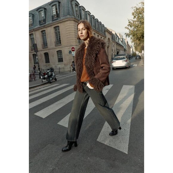 ZARA DOUBLE-FACED FAUX FUR JACKET - Picture 3 of 9